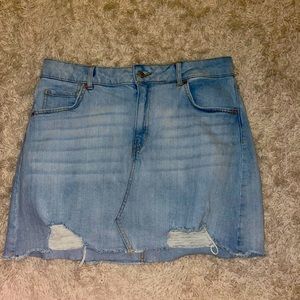 Light wash jean skirt